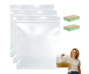 Genérico Oven Rack Cleaning Bags, No Scrub Oven Rack Cleaner Bags, No Cleaner Included, Reusable, Suitable for Cleaning of Various Sizes (3 Pcs-L)