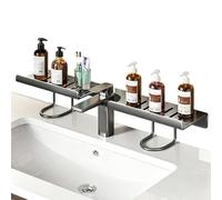 Genérico Over Sink Shelf - Kitchen Sink Organizer Rack for Dish Drying and Storage | Stainless Steel Frame with Adjustable Length Design, Space Saving Countertop Shelf for Sponges Soap Utensils Use