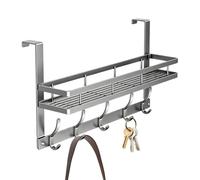 Genérico Over The Door Organizer Rack - Carbon Steel Bathroom Towel Hanger