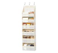 Genérico Over The Door Storage - 6 Tier Hanging Organizer Shelf with Hooks, Large Capacity Vertical Rack | Durable Space Saver Door Storage System for Closet Bedroom Pantry Kitchen Bathroom Laundry