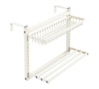 Genérico Over-The-Radiator Drying Rack, 60cm Carbon Steel Double-Layer Laundry Organizer, No-Drilling Adjustable Drying Stand 23.62 Inches Ideal for Bathrooms, Kitchens, Apartments