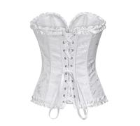 Genérico Overbust Corset Bustier - Waist Shaping Corset Top, Full Bust Support Design | Body Sculpting Silhouette Wear, Adjustable Lace Up Fit, Elegant Figure Contour Bustier Lingerie Style