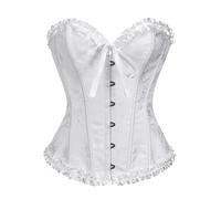 Genérico Overbust Corset Bustier - Waist Shaping Corset Top, Full Bust Support Design | Body Sculpting Silhouette Wear, Adjustable Lace Up Fit, Elegant Figure Contour Bustier Lingerie Style