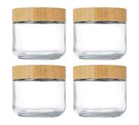 Genérico Overnight Oats Containers with Lids - 4 Pieces Glass Canister | 10oz Airtight Wide Mouth Leak Proof Salad Jar for Meal Prep, Snacks, Yogurt, Oatmeal, Sugar, Breakfast Storage