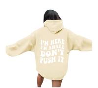 Generico Oversize Hoodie Mujer - Sudadera mujer con cremallera y capucha Casual Sudaderas Moda Bolsillos Color sólido Suave Top Ligero Tallas Grandes Térmica Viaje Fantasía Ropa Otoño Exterior