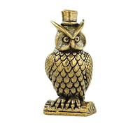 Genérico Owl Figurines Home Decor - Brass Desk Ornament | Mini Owl Decorative Statue with Detailed Craft Design, Tabletop Centerpiece Accent for Office Living Room Study Shelf
