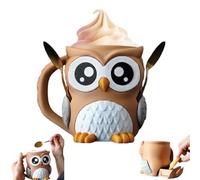 Genérico Owl Ice Pint Holder,3D Printing Ice Cream Pint Containers Holds,Reusable Popsicle Containers with Handle and Dual Spoon Slots,Fun Gift For Ice Cream Lovers