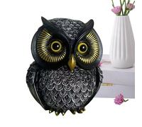 Genérico Owl Night Light - Owls Statue |Resin Owl Led Light House Warming, FigurinesWaterproof Metal Automatic Solar Pathway Yard Lights For Path, Garden, Lawn, Patio And Walkway