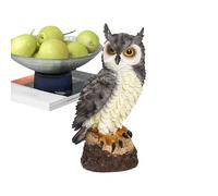 Genérico Owl Statue Decor, Outdoor Garden Owl, 6.69x2.95in Realistic Animal Scare, Serious Expression Design, Weather-Resistant Material for Patio, Roof, Pond, Yard, Balcony, Fireplace