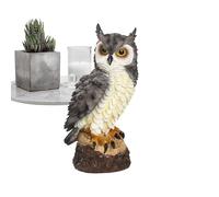Genérico Owl Statue, Outdoor Garden Owl Sculpture, Realistic Scare Decor with Serious Expression, Weatherproof Predator Animal Ornament for Balcony Roof Pond Patio Porch Yard Lawn Pool Mantel