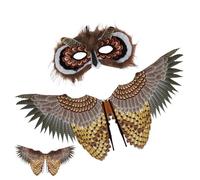 Genérico Owl Wings Costume - Teens Halloween Bird Cosplay Set | Funny Owl Masque & Wings For Carnival, Party, Theater, Masquerade, School Carnival Party Masquerade And School