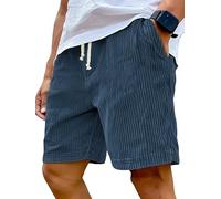 Genérico Pacificozy Men's Shorts, Mokaloha Mens Corduroy Shorts, Casual Lace-Up Loose Short, Breathable Loose Holiday Shorts for Summer Beach (4XL,Navy)