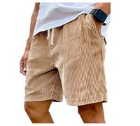 Genérico Pacificozy Men's Shorts, Mokaloha Mens Corduroy Shorts, Casual Lace-Up Loose Short, Breathable Loose Holiday Shorts for Summer Beach (5XL,Khaki)