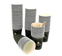 Genérico Pack 100 vasos desechables de cartón para café con paletinas de madera (250ML - SIN TAPA)