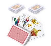 Genérico Pack 2 Barajas Españolas - Envio 24 h - 50 Cartas - Tute, Mus, Continental, Poker - Cartas para Viaje, Playa, Piscina - Caja de plástico antirroturas para Guardar y Proteger. (Española)