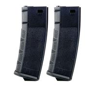 Genérico Pack 2 Cargadores Mid-Cap de 120 Bolas de Capacidad para réplicas de Airsoft Tipo M4, AR15, M16, de polímero en Color Negro de la Marca Rossi