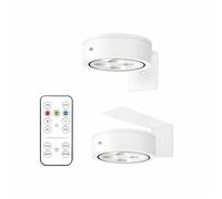 Genérico Pack 2 Focos LED para Cuadros Inalámbricos y Recargables - Luz de Galería Regulable para Pinturas, Fotos y Vitrinas, lámpara de Pared Magnética con Temporizador y Control Remoto (3000K).