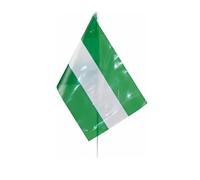 Genérico Pack 25 Banderas Andalucía Plastico con Palo PVC 20x30 cm (25)