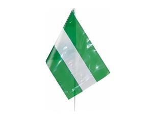 Genérico Pack 25 Banderas Andalucía Plastico con Palo PVC 20x30 cm (25)