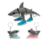 Genérico Pack 3 Llaveros Articulados Cuties Brainrot Italian Memes - Tralalero Tralala + Tralaleritos baby- Tiburones Bebe con Zapatilla Tralalelo Brain rot - Coleccion oficial Brainrot