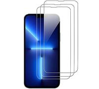 Genérico Pack 3x Protector Pantalla compatible para iPhone 13 Pro, Vidrio cristal templado, dureza 9H, sin burbujas, antiarañazos