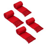 Genérico Pack 4 Fajin Rojo Fiestas 2,5 m x 12 cm, Algodón y Acrílico, Fajín San Fermín, Faja Roja, Fajin Fiestas Peñas, Con Flecos, Faja Tradicional Española, Fabricada en España