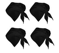 Genérico Pack 4 Pañuelo Negro Cabeza,100x50 cm, Poliéster, Pañuelo Cuello Mujer, Pañuelo Disfraz, Grande, Pañuelo Pelo,Pañuelo de Cabeza Negro, Pañuelo Fiesta Negro, Pañuelo Negro Pirata