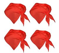 Genérico Pack 4 Pañuelos San Fermín Rojo Unisex para Fiestas, Triangular, 100% Poliéster, 100x50 cm, Ligero y Transpirable, Bandana Roja, Pañuelo Rojo, Pico, Pañuelo Peñas, Pañuelo Rojo