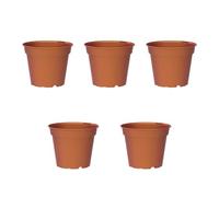 Genérico Pack 5 Macetas Jardin - Balcon - Ventana 1,3 L Color Teja 15×15×12 cm Macetas para Vivero, Cultivo de Aromáticas, Cactus, Ornamentales, Plantas de Temporada y Vivaces