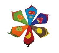 Genérico Pack 6 Paños de Cocina Algodon Rizo (50x50 cm), Trapos de Cocina Rizo Algodon, Muy absorbentes y duraderos con Mucho Cuerpo (550 GRM/M²), Colores Surtidos (Frutas)