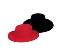 Genérico Pack 6 Sombreros Cordobeses Flocados Adulto (negro)