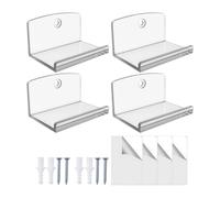 Genérico Pack 8 Estantes Vinilo Pared - Soporte Transparente 30 Cm | Organización Exposición, Repisas Acrílicas Flotantes para Decoración Fotos, Borde Cuadros, Librero Infantil, Revistero