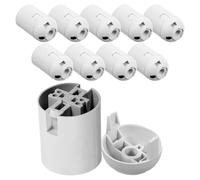 Genérico Pack de 10 Portalámparas E27 para Lámparas de Pie y Escritorio, Diseño de Tornillo Fácil de Instalar, Material Plástico Blanco Adecuado para Proyectos DIY