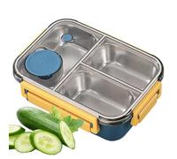 Genérico Pack Lunch Box - Stainless Steel Salad Box, Adult Lunchbox for Adults Students, Food Container with 3 Compartments, Meal Prep Container, Boxes Ideal for High School Workplace Gym Travel