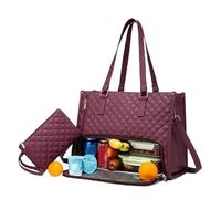 Genérico Packuum 3 in 1 Tote Bag, 2 in 1 Tote Bag Lunch Bag Combo, Work Totes Bags with Lunch Compartment, for Office, Travel (Red)