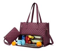 Genérico Packuum 3 in 1 Tote Bag Travel, Packuum Tote Bag, 15.6 Inch with Lunch Compartment for Work Travel (Red)