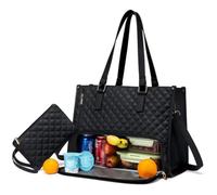 Genérico Packuum 3 in 1 Tote Bag Travel, Packuum Tote Bag, 15.6 Inch with Lunch Compartment for Work Travel (Black)