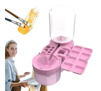 Genérico Paint Brush - Cleaner with Paint Tray Portable | Artist Brush Washer Water Dispenser Paintbrush Rinser Cleaning Station Tool Multi Slot Cleaning Cup for Acrylic, Oil Watercolor