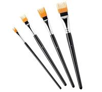 Generico Paint Brush Set,Multifunctional 4 Pieces Pen - Artistic Flat Paint Brush - Sturdy Build For Halloween Studio Travel Hobbies Birthday Classroom Outdoor Adults Kids Beginners