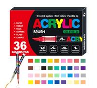 Genérico Paint Marker - Resin, 9.02x5.51x1.06in Pen Marker Waterproof Acrylic And Soft Tip Design Fade-Resistant Colors, Craft Art Paint Pens For Canvas, Wood, Stone, DIY Projects, School, Art Studio