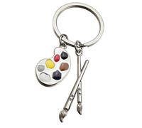 Generico Paint Palette Keychain - Artist Paints Palette And Brush Pendant Keychain | Pendants, Art Student & Teacher Artist Paint Palettes & Brush Charm For Kids Jewelry and Others