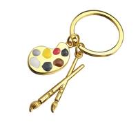 Genérico Paint Palette Keychain - Artist Paints Palette And Brush Pendant Keychain | Pendants, Art Student & Teacher Artist Paint Palettes & Brush Charm For Kids Jewelry and Others