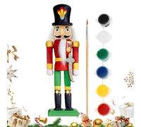 Genérico Paintable Nutcracker | Wood Nutcracker, Nutcrackers Christmas-,Wood Painting Ornament - Paint NutcrackerKi | For Kids Adult Holiday Shelf Bedroom Living Room Cabinet Halloween Thanksgiving