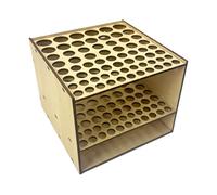 Genérico Paintbrush Holder - 67 Hole Wooden Organizer for Studio Storage | Square Brush Stand with Neat Slot Layout & Easy Sort Display Feature for Paint Brushes, Pens, Markers and Art Desk Setup