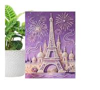 Genérico Painting - Textured Mural Creation for Restaurants | Crystal Embroidery Set with Wooden Frame & Embossed Jewel Graphics for Party, Holiday, Garden and Vacation Settings