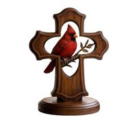 Genérico pájaro rojo decoración navideña, recuerdo artístico de 15 cm, metálicos de Navidad, para chimenea, amigos, entrada, dormitorio, cómoda, mesa, escaparate