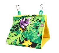 Genérico Pájaro Sombrilla - 23x15x18cm Triangular Tropical para Jaula | Franela - Cama Verano Pequeños Pájaros Loros | Accesorio Juguete Jaula