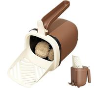 Genérico Pala para Arena de Gatos, Pala para excrementos de Gatos con Soporte y Cubo de Basura, Pala para Bandeja Sanitaria, Pala portátil de Gran Capacidad, Pala para Arena de Gatos sin Suciedad