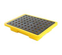 Genérico Palet Resistente para contención de derrames de petróleo: Bandeja de plástico de Perfil bajo para un bidón, Plataforma Modular para gestión de derrames con Drenaje, Ideal para Laboratorios y