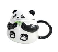 Generico Panda Mug, Cute Drinking Cup with Lid, Multifunctional Ceramic Coffee Cup, Cartoon Animal Design, Heat-Resistant & Easy-Grip Handle, Ideal for Tea, Milk, Workstation or Home Use